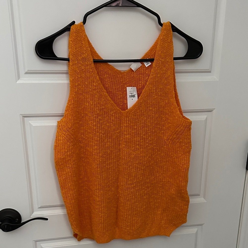 Burnt Orange Knit Sleeveless Top